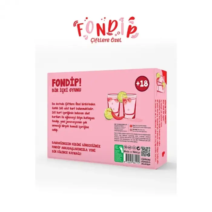 Pembe 165 adet Kullanıma Uygun Fondip Çiftlere Özel Kart Oyunu