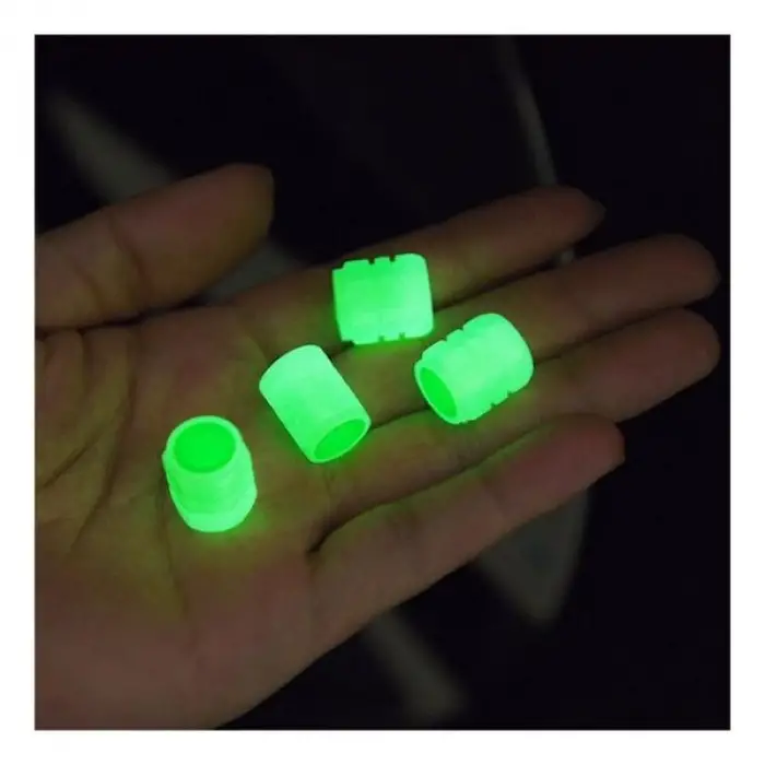 12 mm Yeşil 4 Adet Kullanıma Uygun Fosforlu Sibop Kapağı