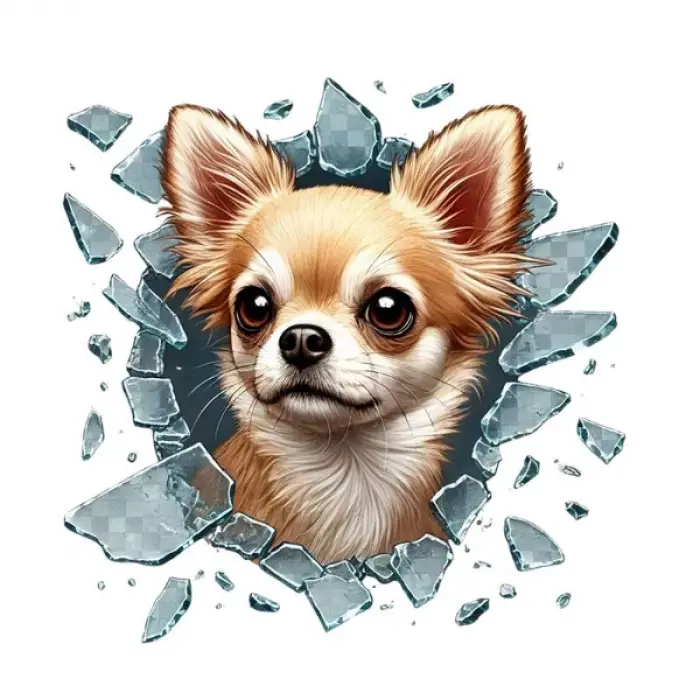 10x10 cm Cam Fulcar Köpek Tasarımlı Araç Stickerı
