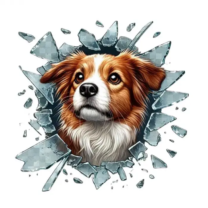 10x10 cm Cam Fulcar Köpek Tasarımlı Araç Stickerı