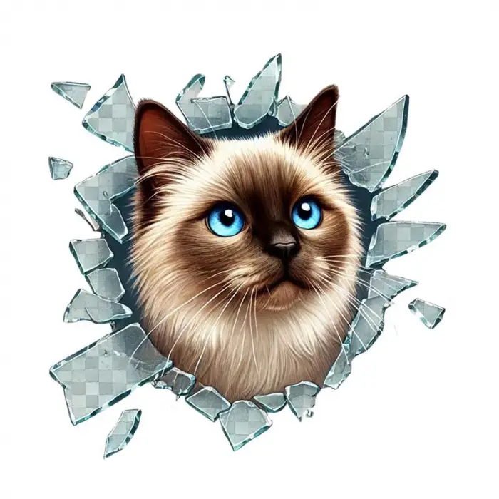 10 cm Cam Fulcar Siamesse Araç Stickerı