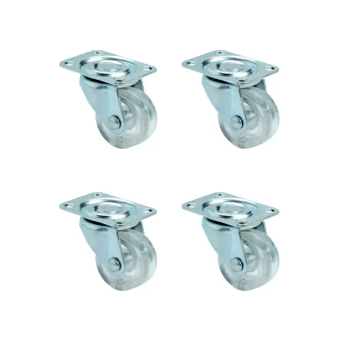Teker Furç Tablalı Bilyalı 32MM Şeffaf 4 Adet