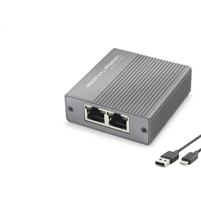Gigabit Ethernet Switch 4 Port Type C Güç Girişli Gri