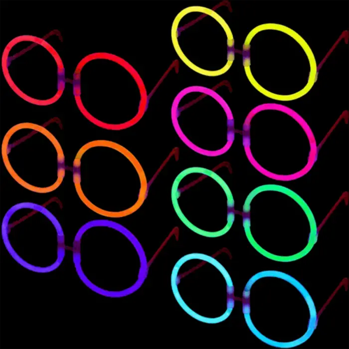 12 Adet Glow Stick Yuvarlak Gözlük