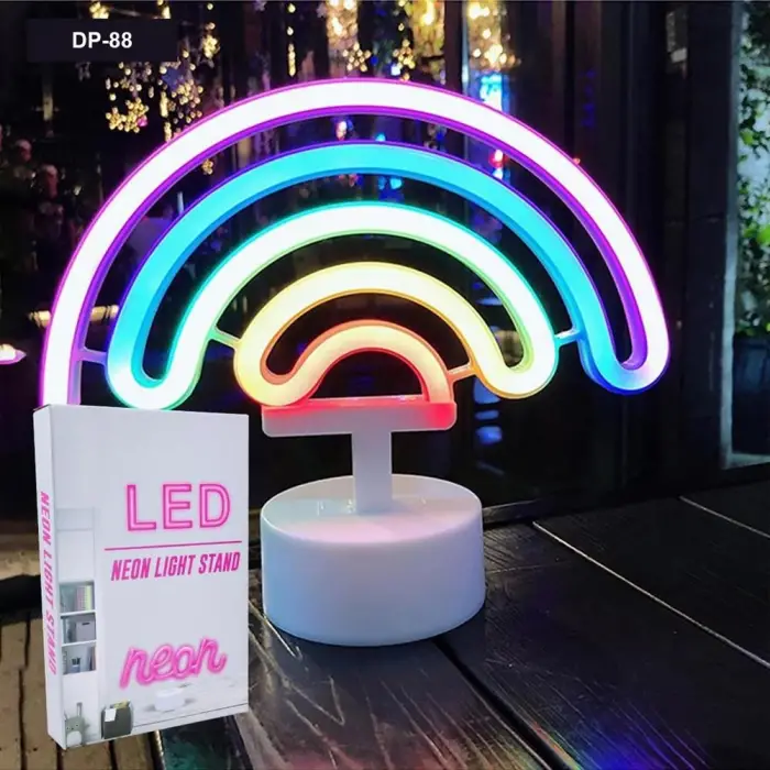 3 adet Kullanıma Uygun Gökkuşağı Neon Led Lamba