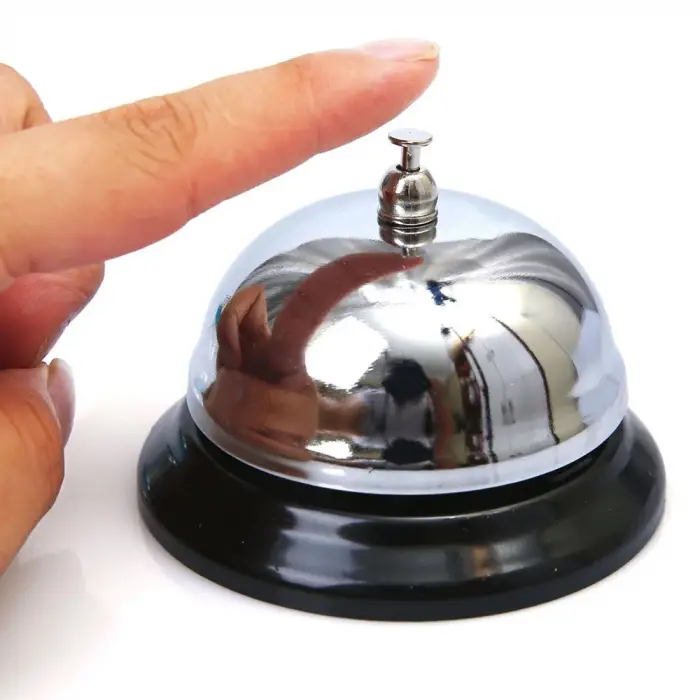 8 cm Kullanıma Uygun Gümüş Renk Metal Resepsiyon Zili