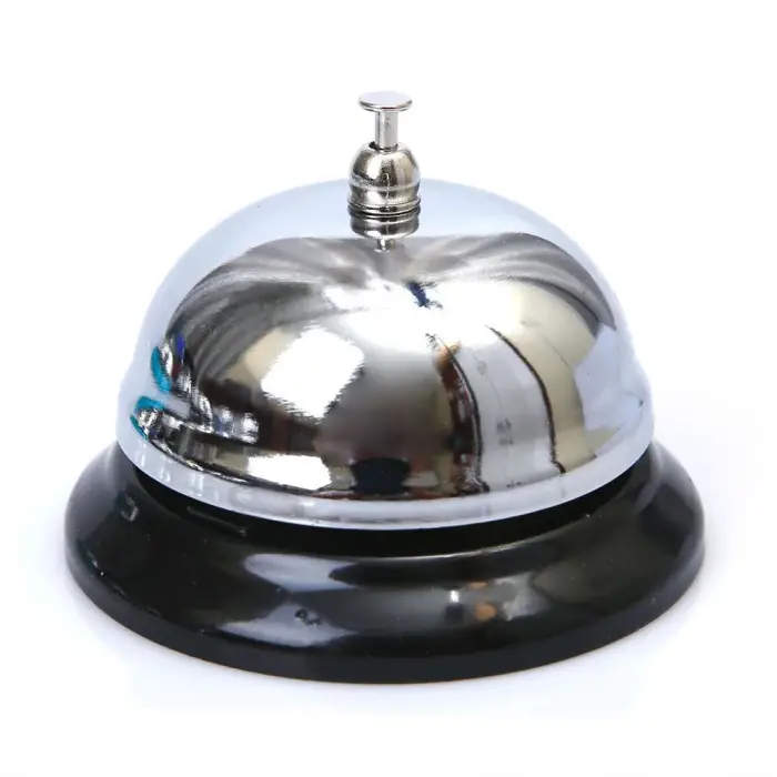 8 cm Kullanıma Uygun Gümüş Renk Metal Resepsiyon Zili