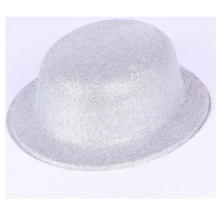 26 X 10 Cm Gümüş Renk Yuvarlak Simli Plastik Parti Şapkası