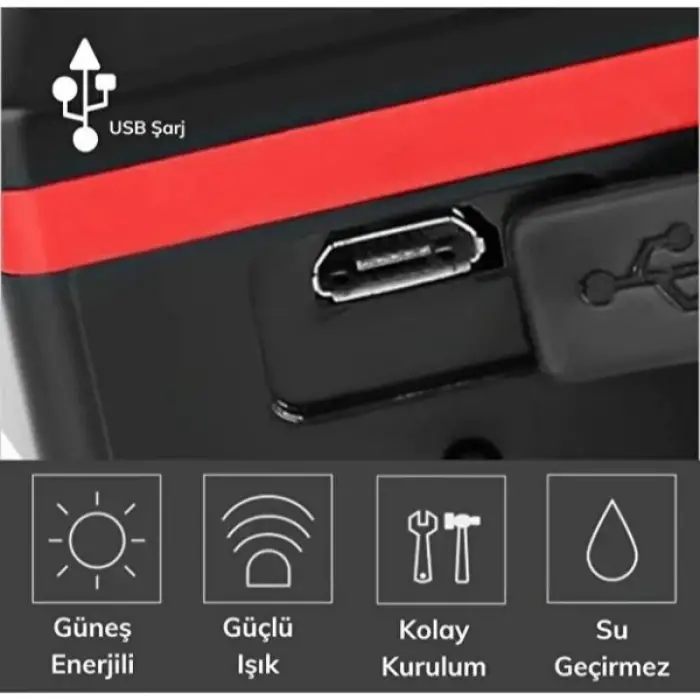 Kullanıma Uygun Güneş Enerjisiyle Çalışan Bisiklet Işıklı Korna