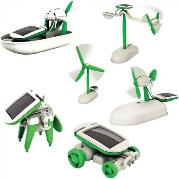 Kullanıma Uygun Güneş Enerjisiyle Çalışan Robot Oluşturma Seti Solar Kit (6 in 1)