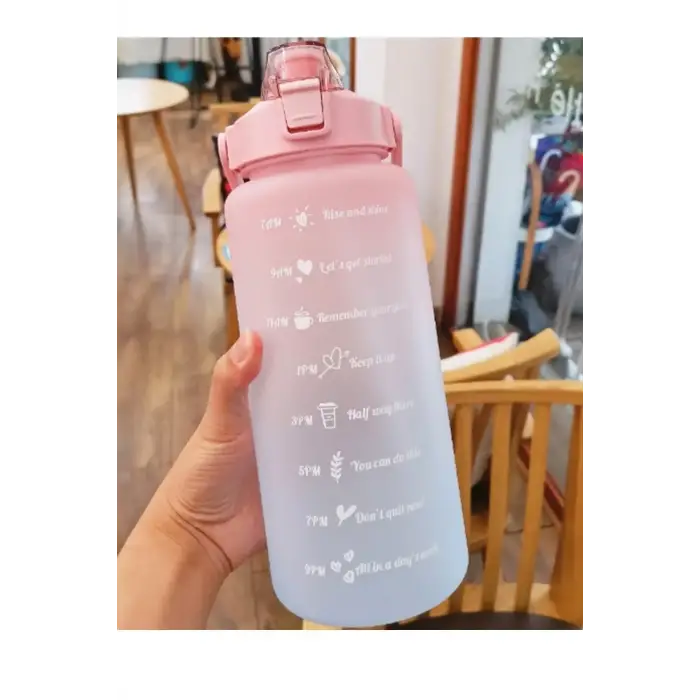 Kullanıma Uygun Günlük Motivasyon Su Matarası 2 Litre