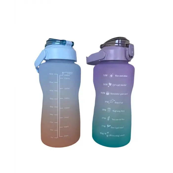Kullanıma Uygun Günlük Motivasyon Su Matarası 2 Litre