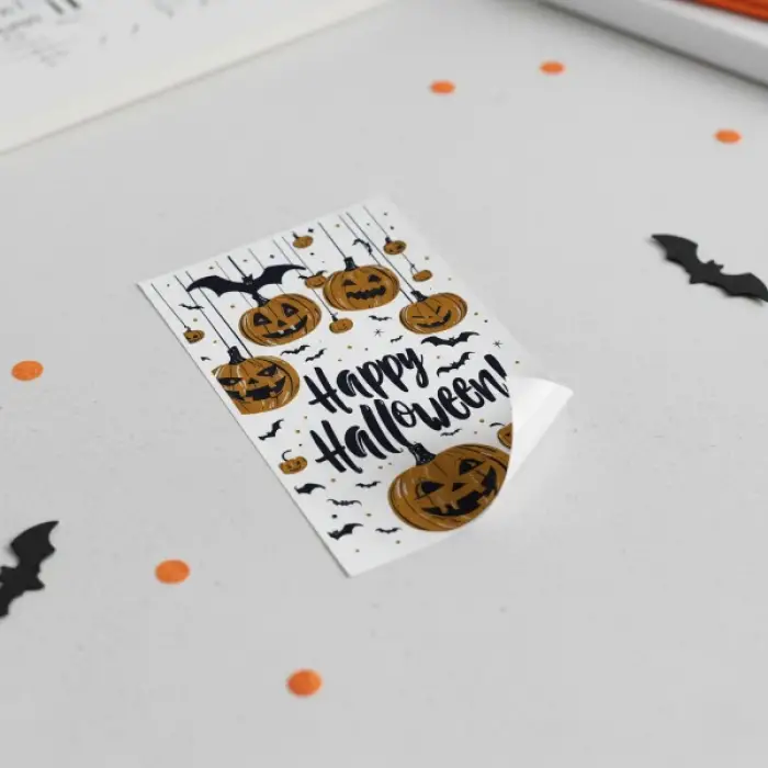 Kullanıma Uygun Halloween Temalı Balkabaklı Duvar Sticker Seti