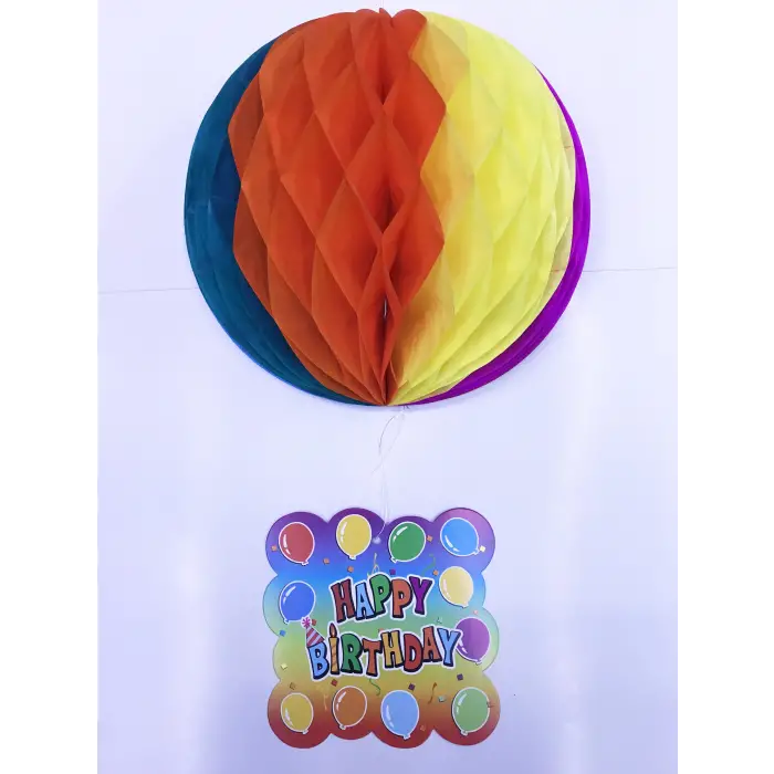 55 cm Ölçülü Happy Birthday Kağıt Süsü