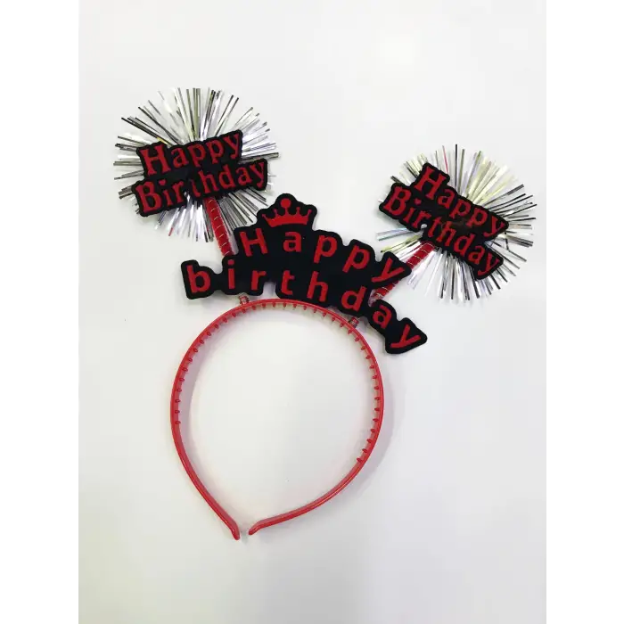 12 Adet Happy Birthday Neon Renk Doğum Günü Tacı