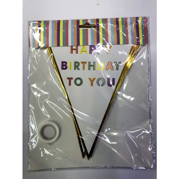 Kullanıma Uygun Happy Birthday To You Flama Bayrak Süsü