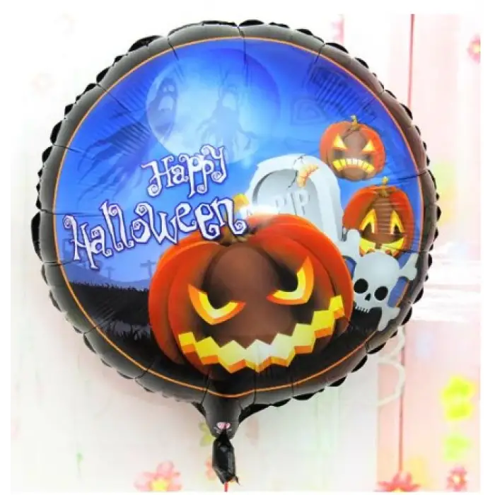Kullanıma Uygun Happy Halloween Balkabağı Folyo Balon 18 inç
