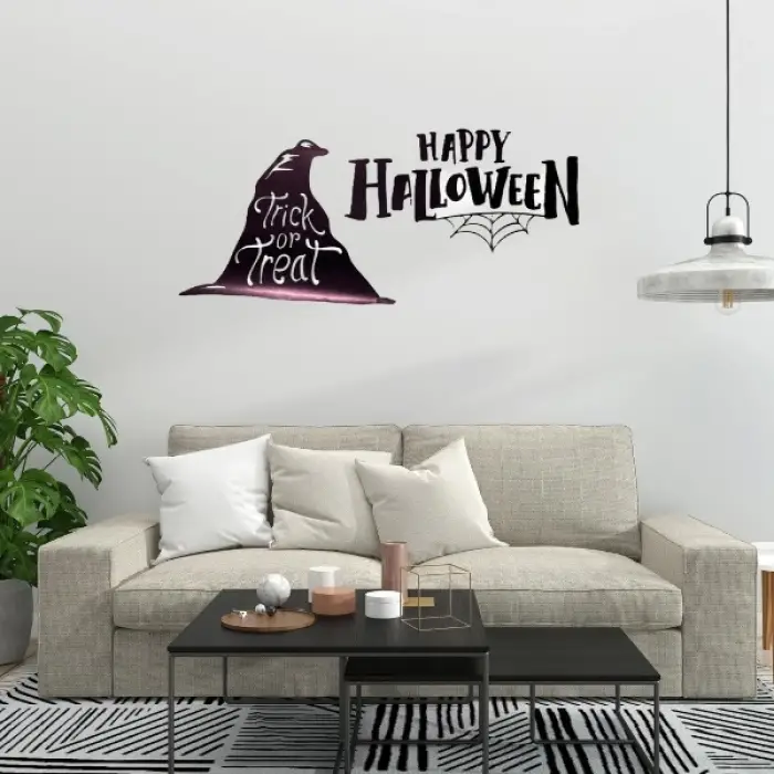 57 cm Cam Happy Halloween Temalı Duvar Stickerı