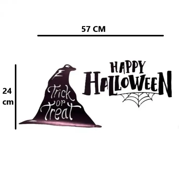 57 cm Cam Happy Halloween Temalı Duvar Stickerı