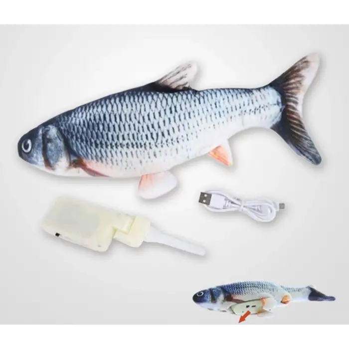 30 cm Kullanıma Uygun Hareketli Balık Kedi Oyuncağı Şarjlı