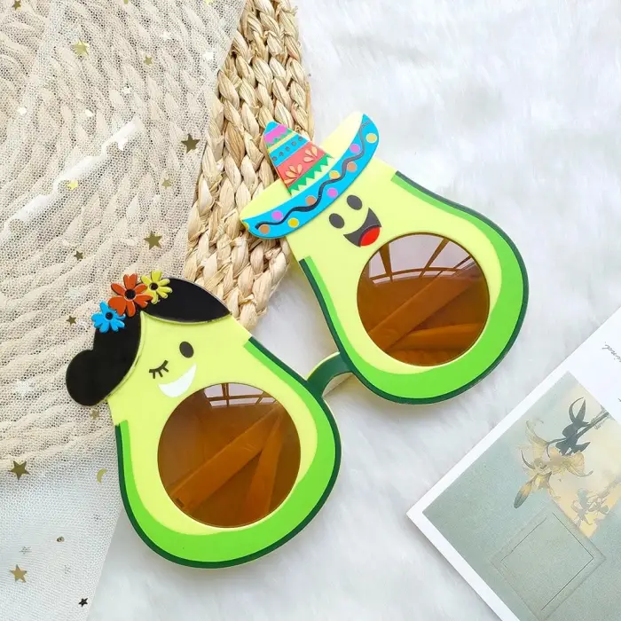 Plastik Hawaii Temalı Avokado Gözlük