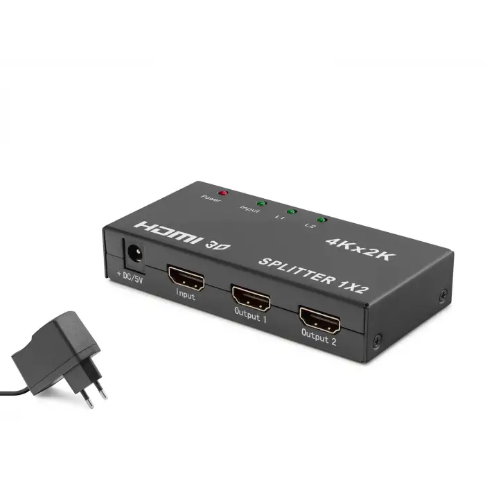 Hdmi Splitter 4K 3D 1 In 2 Out Siyah