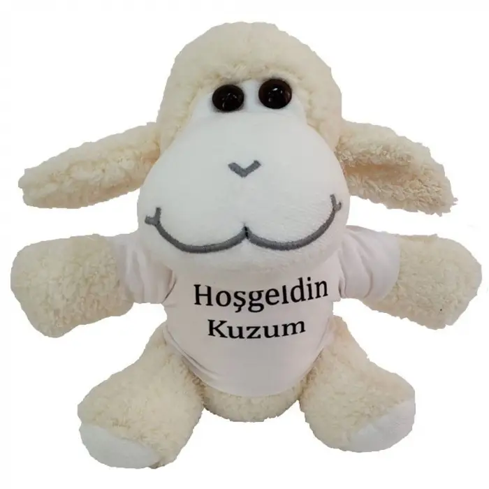 24 Cm Hoşgeldin Kuzum Tişörtlü Peluş Kuzu
