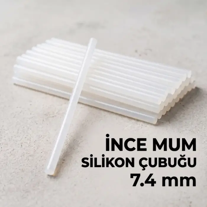 7.4 mm Ölçülü İnce Mum Silikon Çubuğu Şeffaf 1 Kilogram