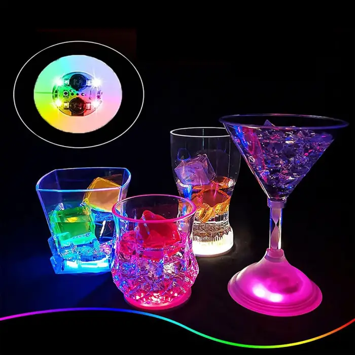 Bardak Işıklı Yapışkanlı Altı Aparatı Ledli 3 Fonksiyonlu 6 cm Çap