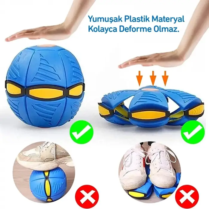 Plastik Işıklı Zıplayan Frizbi Evcil Hayvan Topu