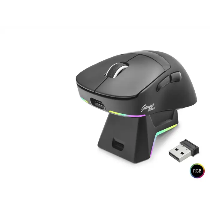 500 Mah Kablosuz Rgb Mouse Şarj Standlı Siyah MF1216B