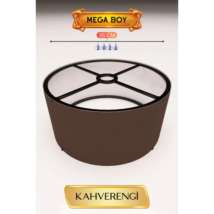 35 CM Ölçülü Kahverengi Lambader Başlığı Mega Boy