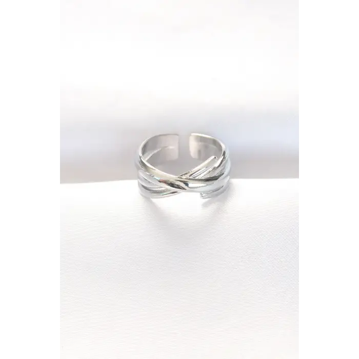 Yüzük Kalın Silver Renk ayarlı