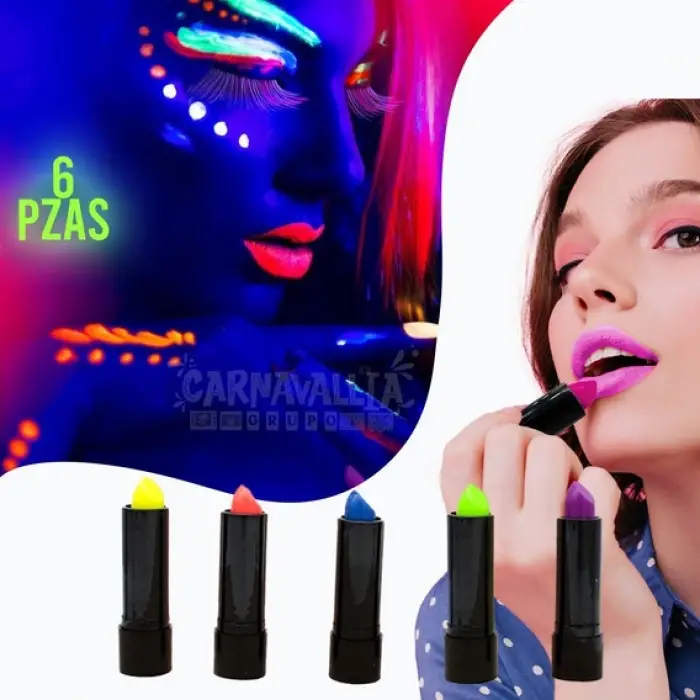 Kullanıma Uygun Karanlıkta Parlayan Neon Ruj Seti