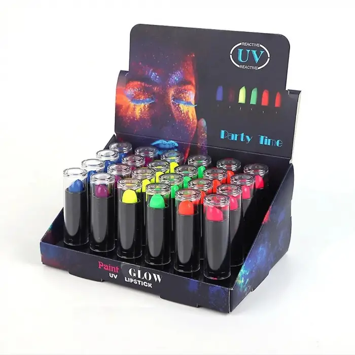 Kullanıma Uygun Karanlıkta Parlayan Neon Ruj Seti