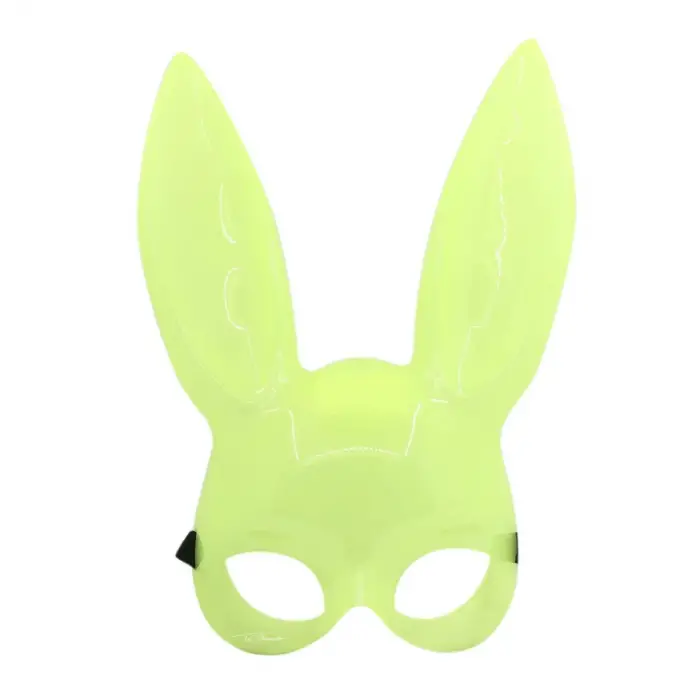 Plastik Karanlıkta Yanan Glow Floresan Tavşan Maskesi