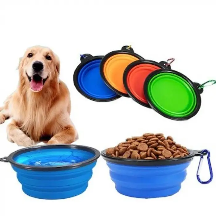 Silikon Katlanabilir Kedi Köpek Mama Su Kabı