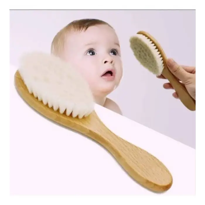 Ahşap Keçi Kılı Organik Bebek Banyo Tarağı