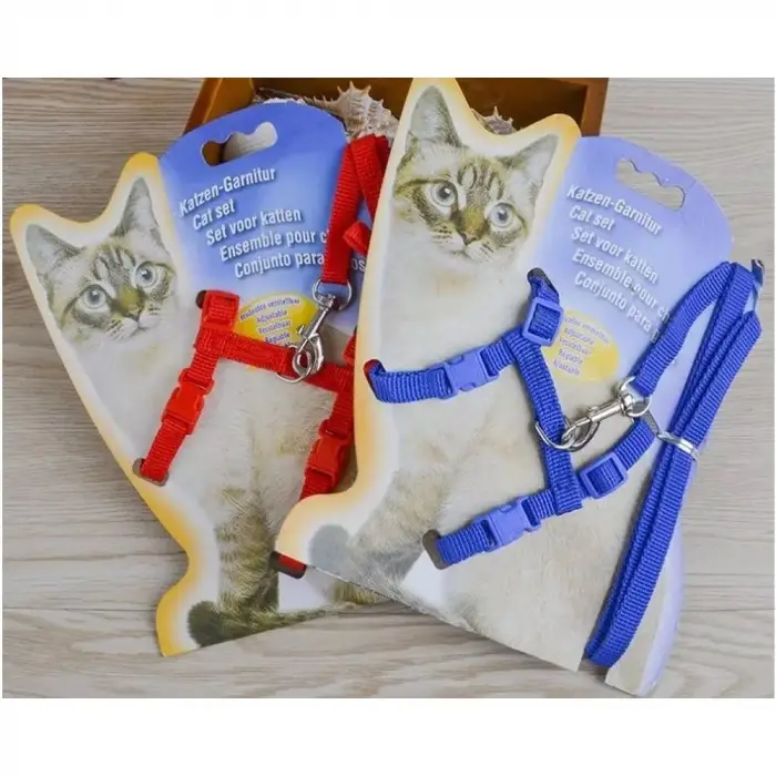 Mavi Kullanıma Uygun Kedi Boyun ve Göğüs Tasması