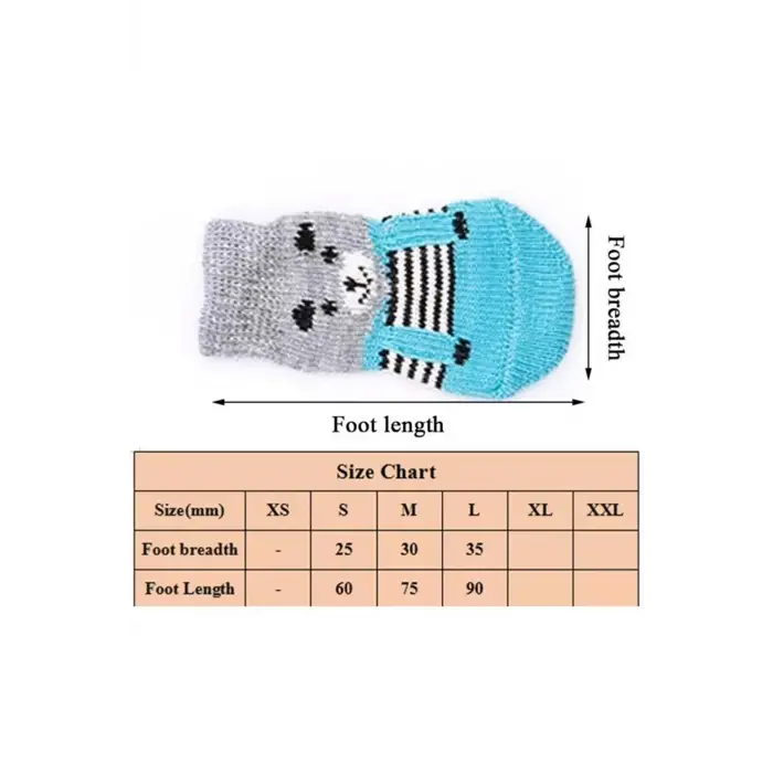 3 cm 4 Adet Kullanıma Uygun Kedi Köpek Kaydırmaz Örme Çorap