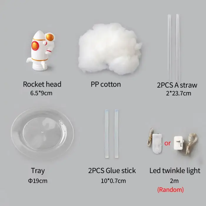 Plastik Kendin Yap Uçan Astronot Tasarımlı Gece Lambası