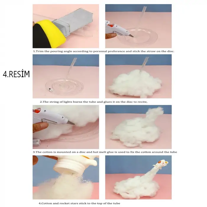Plastik Kendin Yap Uçan Astronot Tasarımlı Gece Lambası
