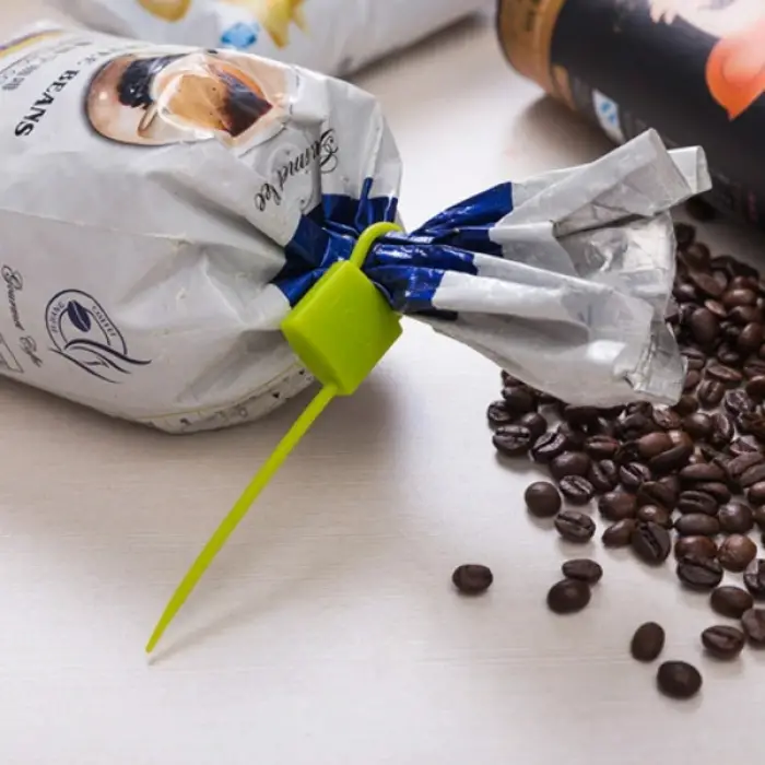 Kullanıma Uygun Kilit Şeklinde Silikon Kablo ve Poşet Bağlama Aparatı (3lü Set)