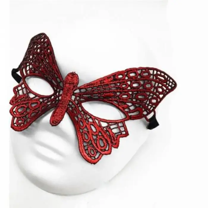 Kullanıma Uygun Kırmızı Dantel Masquerade Maskesi 7 No