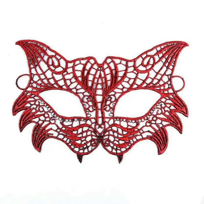 Kullanıma Uygun Kırmızı Dantel Masquerade Maskesi 8 No