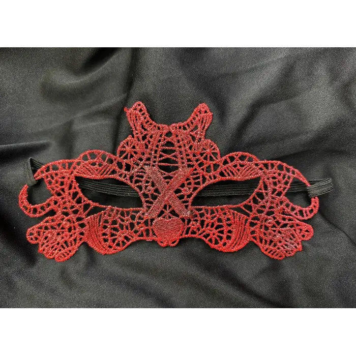Maske Kırmızı Dantel Masquerade si Çift Taraflı 10 No