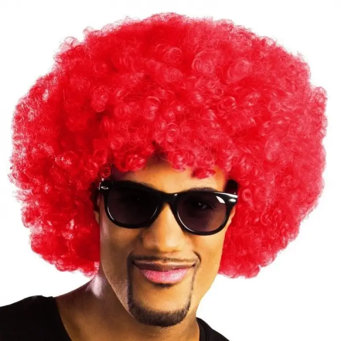 120 Gr Kırmızı Renk Kıvırcık Afro Bonus Peruk