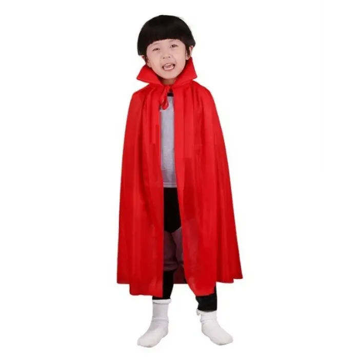Pelerin Kırmızı Renk Yakalı Çocuk Boy 90 cm