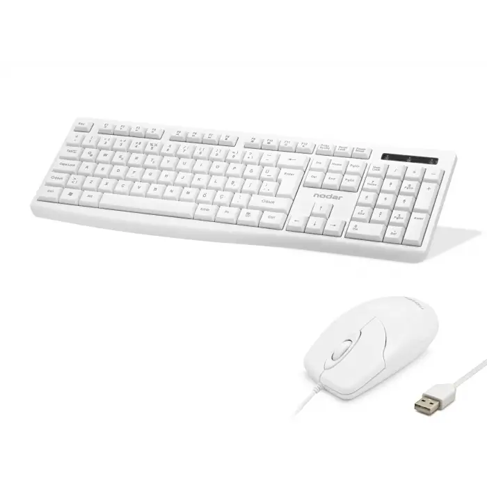 Plastik Klavye Ve Mouse Seti Beyaz