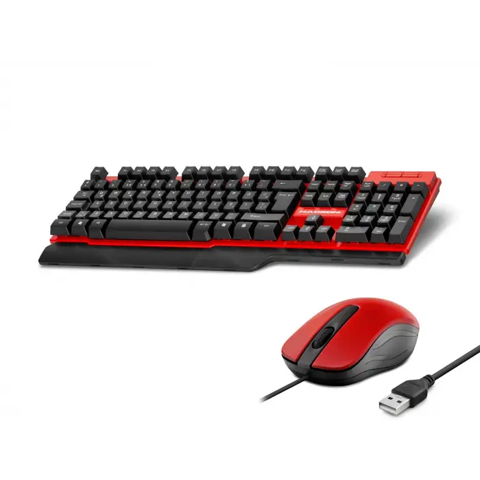 Ofis Kullanımına Uygun Klavye Ve Mouse Seti Kırmızı Siyah HD861K